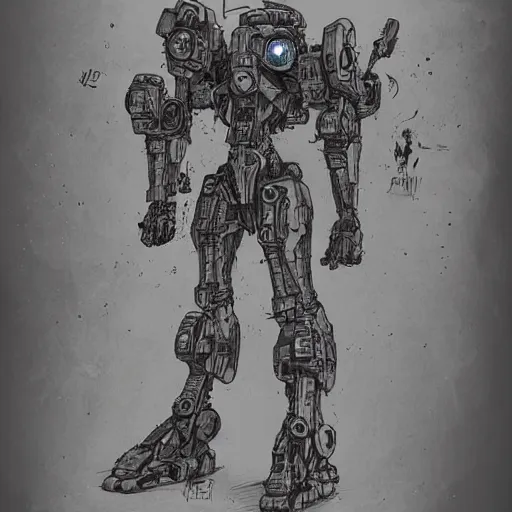 Image similar to sci - fi mecha cute zombie character concept design ， trending on artstation ， intricate ink drawing, highly detailed in the style of ashley wood, moebius and tsutomu nihei, - h 8 9 6