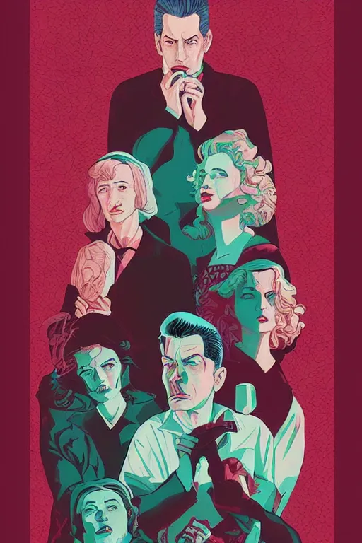 Image similar to Twin Peaks artwork by Patryk Hardziej, Tomer Hanuka