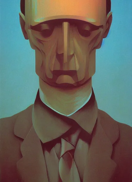 Image similar to tv head man portrait with a crt tv for head Edward Hopper and James Gilleard, Zdzislaw Beksinski, highly detailed