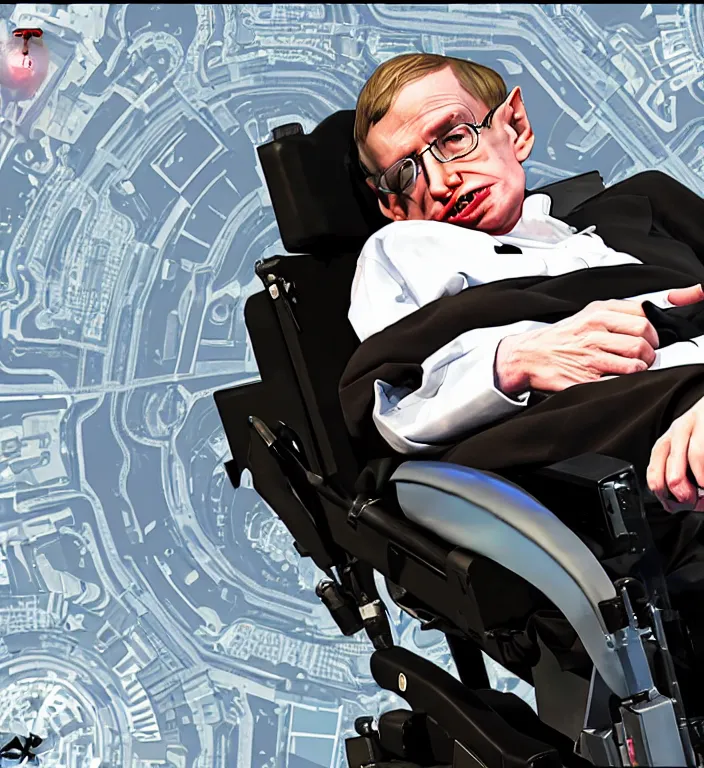 Prompt: stephen hawking in gta 5 screensaver, by aaron garbut