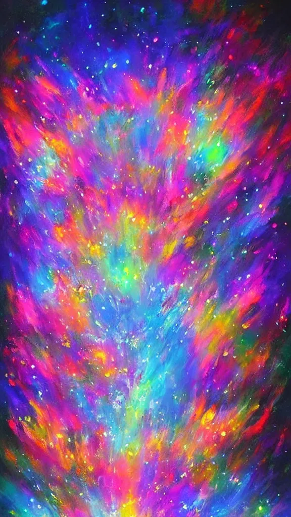 Image similar to glow bloom Tansparency diffusion beautiful painting acrylic multicolor bioluminescence artstation