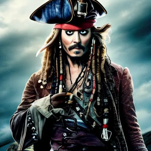 Prompt: tom hiddlestone replacing johnny depp in the lead role in pirates of the caribbean ( 2 0 2 4 ), movie poster