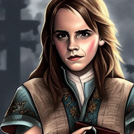 Prompt: Emma Watson as a D&D character