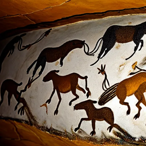 Prompt: hunting, chauvet cave