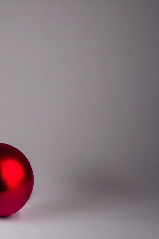 Prompt: plain red shiny plastic shaderball on a white backdrop, product photo, studio lighting, rembrandt lighting