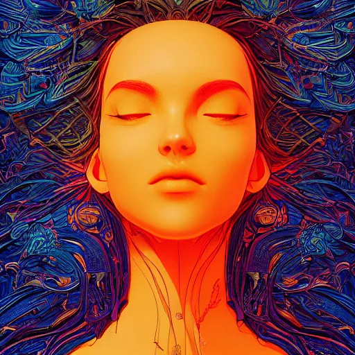 Prompt: the head of an incredibly gorgeous woman partially made of carrots looking up, an ultrafine detailed illustration by james jean, final fantasy, intricate linework, bright colors, behance contest winner, vanitas, angular, altermodern, unreal engine 5 highly rendered, global illumination, radiant light, detailed and intricate environment