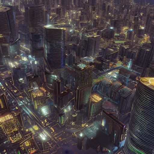 Image similar to continent - size city, above view, futuristic, magnificent imperial cyberpunk city hd photorealistic