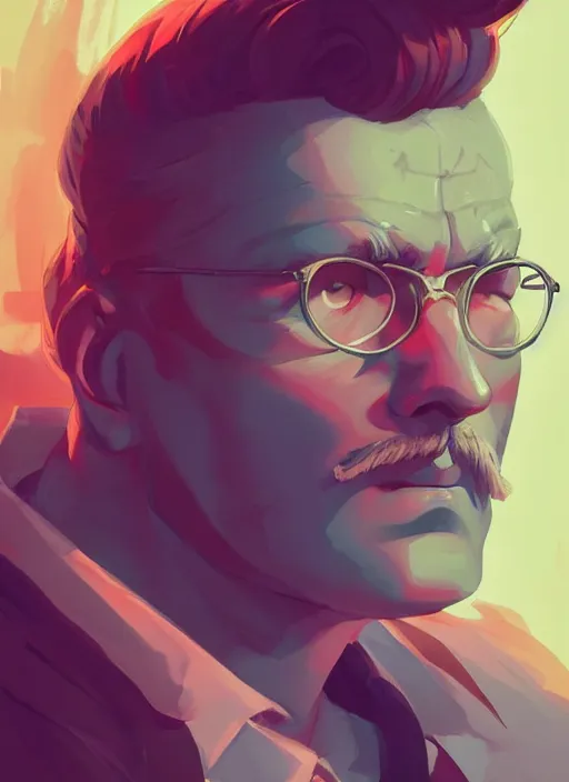 Prompt: portrait of carl gustav jung, in the style of artgerm and charlie bowater and atey ghailan and mike mignola, vibrant colors and hard shadows and strong rim light, comic cover art, plain background, trending on artstation