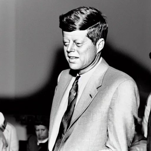 Image similar to John f. Kennedy as a gangster rapper with a big gold chain