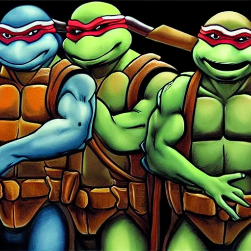 Image similar to teenage mutant ninja turtles by leonardo davinci