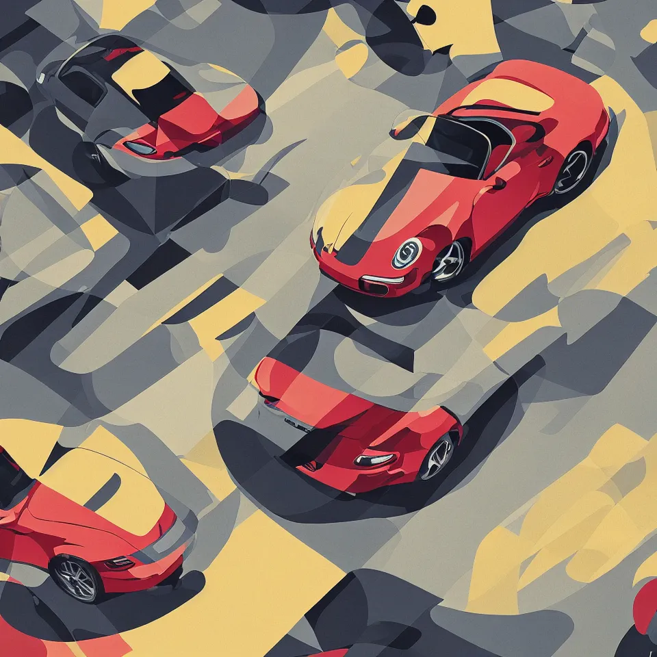 Image similar to abstract advertising illustration for porsche