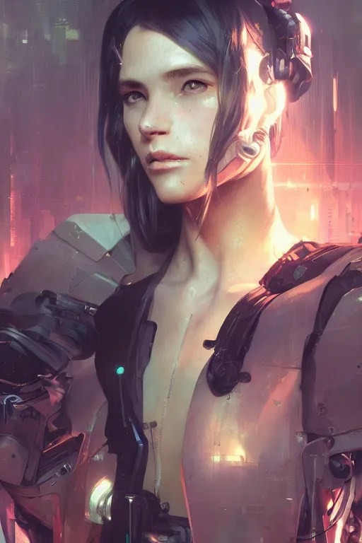 Prompt: ultra realistic cyberpunk girl, elegant, highly detailed, digital painting, concept art, smooth, sharp focus, illustration, art by greg rutkowski and alphonse mucha