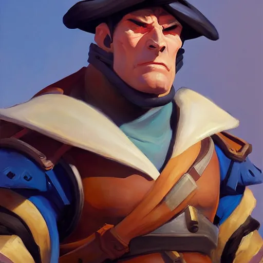 Image similar to greg manchess portrait painting of partially armored le chuck from monkey island as overwatch character, medium shot, asymmetrical, profile picture, organic painting, sunny day, matte painting, bold shapes, hard edges, street art, trending on artstation, by huang guangjian, gil elvgren, ruan jia, greg rutkowski, gaston bussiere