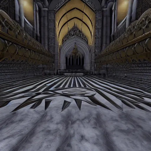 Image similar to the grand halls of anor londo, marble floors, art by kotaro chiba, volumetric lighting, epic composition