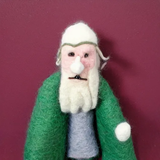 Prompt: Albus Dumbledore made out of wool