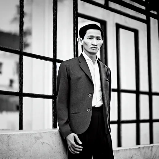 Image similar to outdoor portrait of jose rizal as a handsome young man in 2 0 2 2, 3 0 years old wearing stylish modern clothes, photo taken in 2 0 2 0, 3 5 mm f 1. 4 digital photo, matte colors