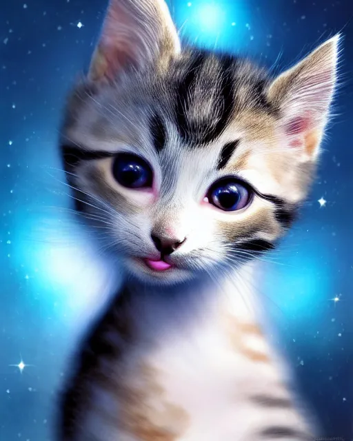 Prompt: a kitten on a rocket, photo, ultra detail, photoreal, professionally retouched, soft moonlight lighting, shiny plastic bikini, realistic, smooth face, goddess, luscious lips, perfect eyes, wide angle, sharp focus on eyes, 8 k high definition, insanely detailed, intricate, elegant, art by artgerm and wlop