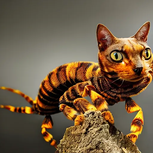 a scorpion - cat - hybrid. animal photography, | Stable Diffusion