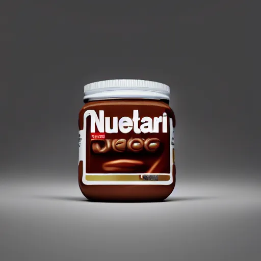 Image similar to 3 d render of nutella, dslr, 8 k, octane beautifully detailed render, cold lighting, cinematic lighting, detailed photo, masterpiece, volumetric lighting, ultra realistic, highly detailed, high quality, lossless, photorealistic