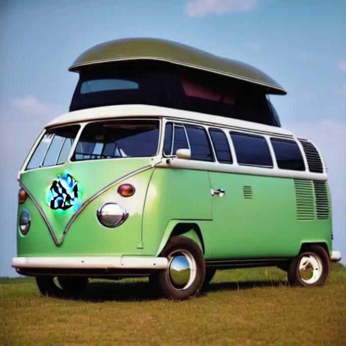 Prompt: vw bus, cargo cult style