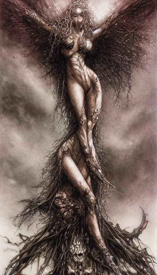 Prompt: The end of an organism, by Luis Royo,