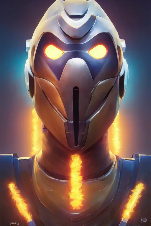 Image similar to epic mask helmet robot ninja portrait stylized as fornite style game design fanart by concept artist gervasio canda, behance hd by jesper ejsing, by rhads, makoto shinkai and lois van baarle, ilya kuvshinov, rossdraws global illumination radiating a glowing aura global illumination ray tracing hdr render in unreal engine 5