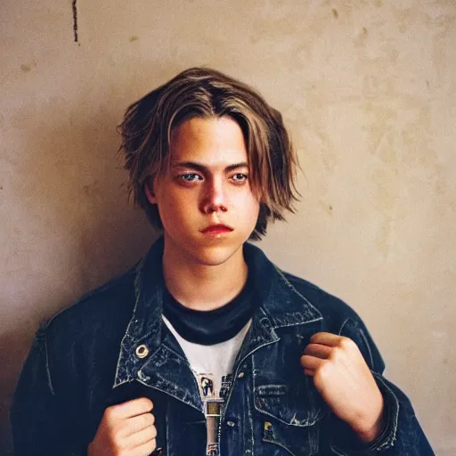 Image similar to cole sprouse photographed by nan goldin