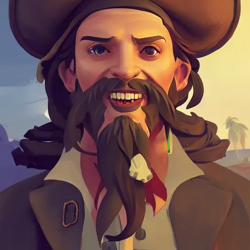 Image similar to painting jack the pirate on sea of thieves game avatar hero smooth face median photoshop filter cutout vector behance hd by jesper ejsing, by rhads, makoto shinkai and lois van baarle, ilya kuvshinov, rossdraws, illustration, art by ilya kuvshinov and gustav klimt