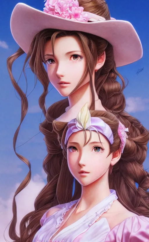 Image similar to aerith gainsborough as she appears in the godfather film. beautiful shadowing, 3 d shadowing, reflective surfaces, illustrated completely, 8 k beautifully detailed pencil illustration, extremely hyper - detailed pencil illustration, intricate, epic composition, very very kawaii, masterpiece, bold complimentary colors. stunning masterfully illustrated by artgerm and range murata.