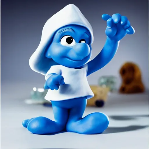 Image similar to precious moments smurf collection, detailed