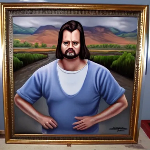 Image similar to Gene Belcher from Bobs Burguer hyperrealistic painting detailed