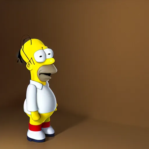 Prompt: A high res octane blender render photograph of Homer Simpson.