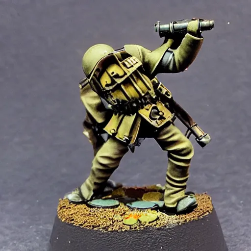 Image similar to an excited Death Korps of Kreig soldier