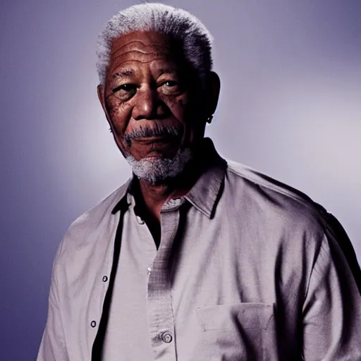 Prompt: morgan freeman as black panther. professional high budget studio portrait