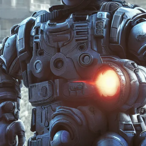 Image similar to hello kitty in gears of war, splash art, movie still, detailed face, cinematic lighting, colour, dramatic, octane render, long lens, shallow depth of field, bokeh, anamorphic lens flare, 8 k, hyper detailed, 3 5 mm film grain