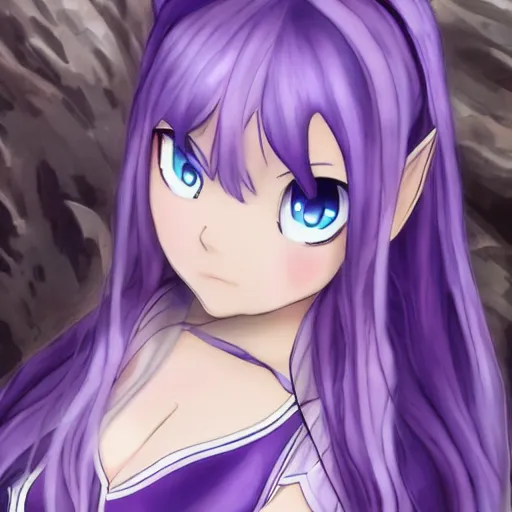 Prompt: elf girl, silver long hair, amethyst eyes, emilia re zero, anime, HD