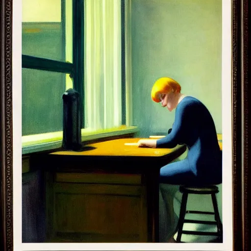 Image similar to a character by edward hopper