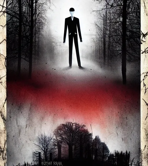 Image similar to a movie about slenderman, movie poster, horror movie, scary, hd