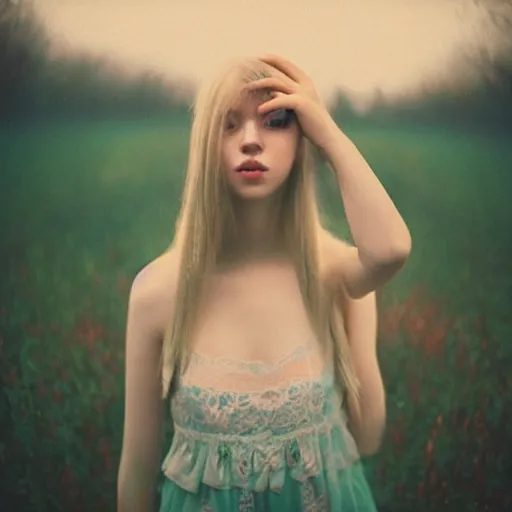 Prompt: photo of young woman by oleg oprisco