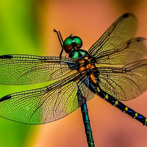 Prompt: Beautiful detailed atmospheric photo of intricate only dragonfly wings, macro photography,