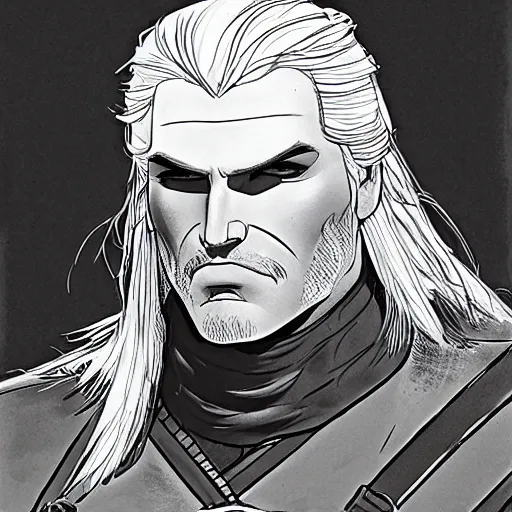 Prompt: geralt of rivia by glen keane