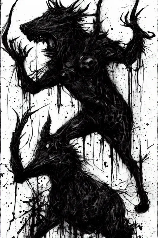 Image similar to hellhound artwork by ben templesmith