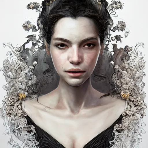 Prompt: the portrait of an absurdly beautiful, graceful, elegant, sophisticated, young perky woman made up of lemons, an ultrafine hyperdetailed illustration by kim jung gi, irakli nadar, intricate linework, bright colors, octopath traveler, final fantasy, unreal engine 5 highly rendered, global illumination, radiant light, detailed and intricate environment