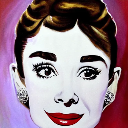 Prompt: a painting of audrey hepburn by paul edwards