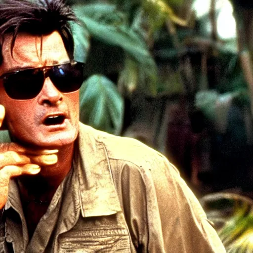 Prompt: charlie sheen in apocalypse now