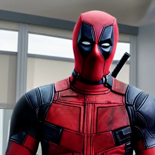 Image similar to Deadpool in The office 4K quality super realistic