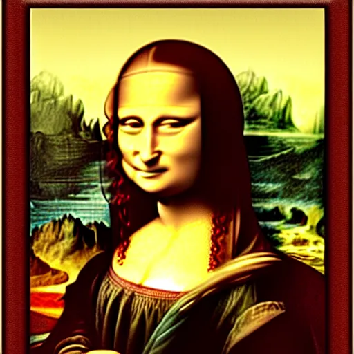 Image similar to Mona Lisa question if she is real or if she is a painting, Mona Lisa painting,