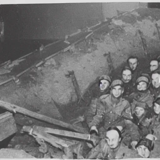 Image similar to minions storm hitler's bunker, 1 9 4 5, second world war, old photograph, war footage, grainy, detailed, awar winning