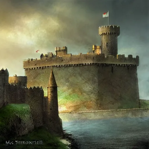 Image similar to castle of carrickfergus in ireland by marc simonetti