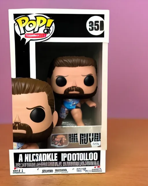 Image similar to A WWE wrestler Funko Pop. Photographic, photography